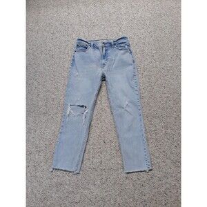 28 Abercrombie & Fitch 90s The Skinny High Rise Crop Ripped Distressed Raw Hem